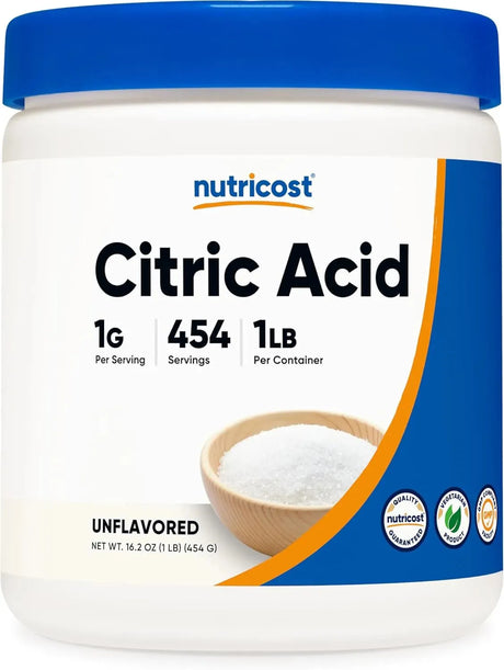 NUTRICOST - Nutricost Citric Acid Powder 454Gr. - The Red Vitamin MX - Suplementos Alimenticios - {{ shop.shopifyCountryName }}