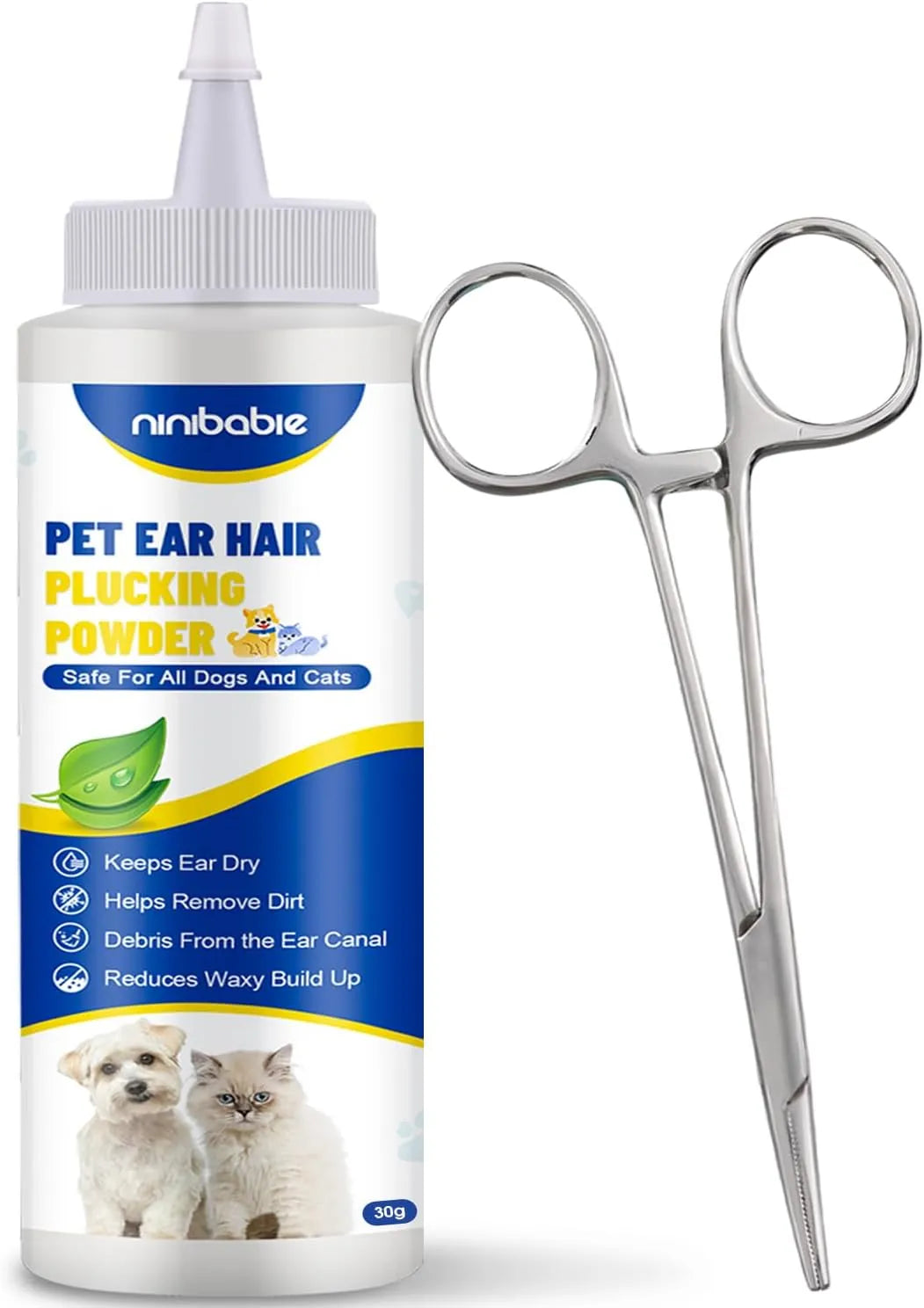 NINIBABIE - Ninibabie Dog Ear Infection Treatment with 5.5inch Ear Hair Removal Tool - The Red Vitamin MX - Cuidado Del Oído De Perros - {{ shop.shopifyCountryName }}