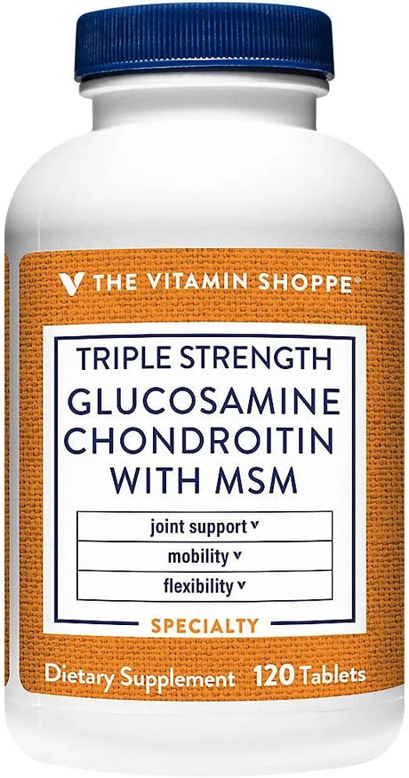 THE VITAMIN SHOPPE - The Vitamin Shoppe Triple Strength Glucosamine Chondroitin with MSM 120 Tabletas - The Red Vitamin MX - Suplementos Alimenticios - {{ shop.shopifyCountryName }}