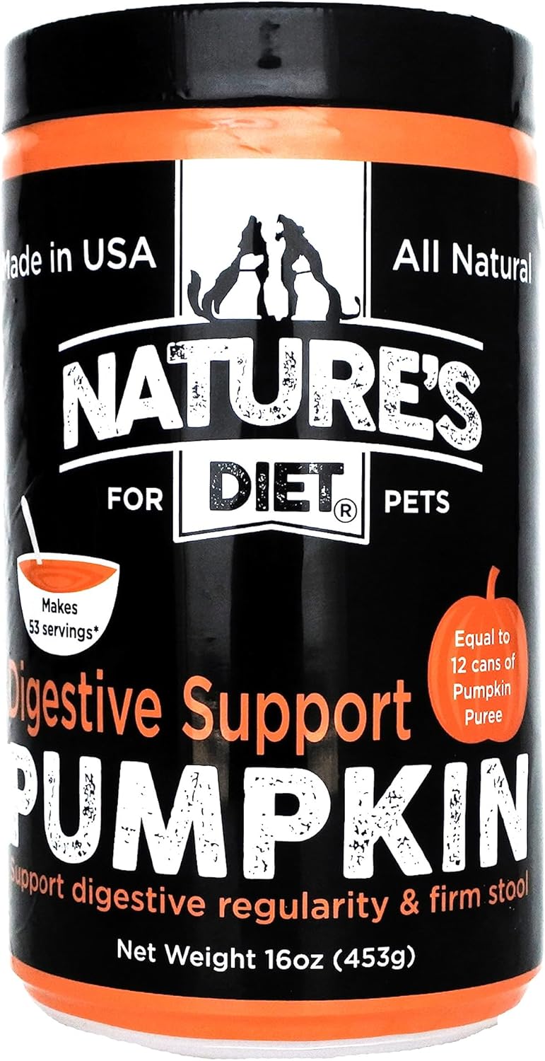 Nature's Diet Pet Dried Pumpkin Powder Digestive Support 53 Servicios 453Gr.