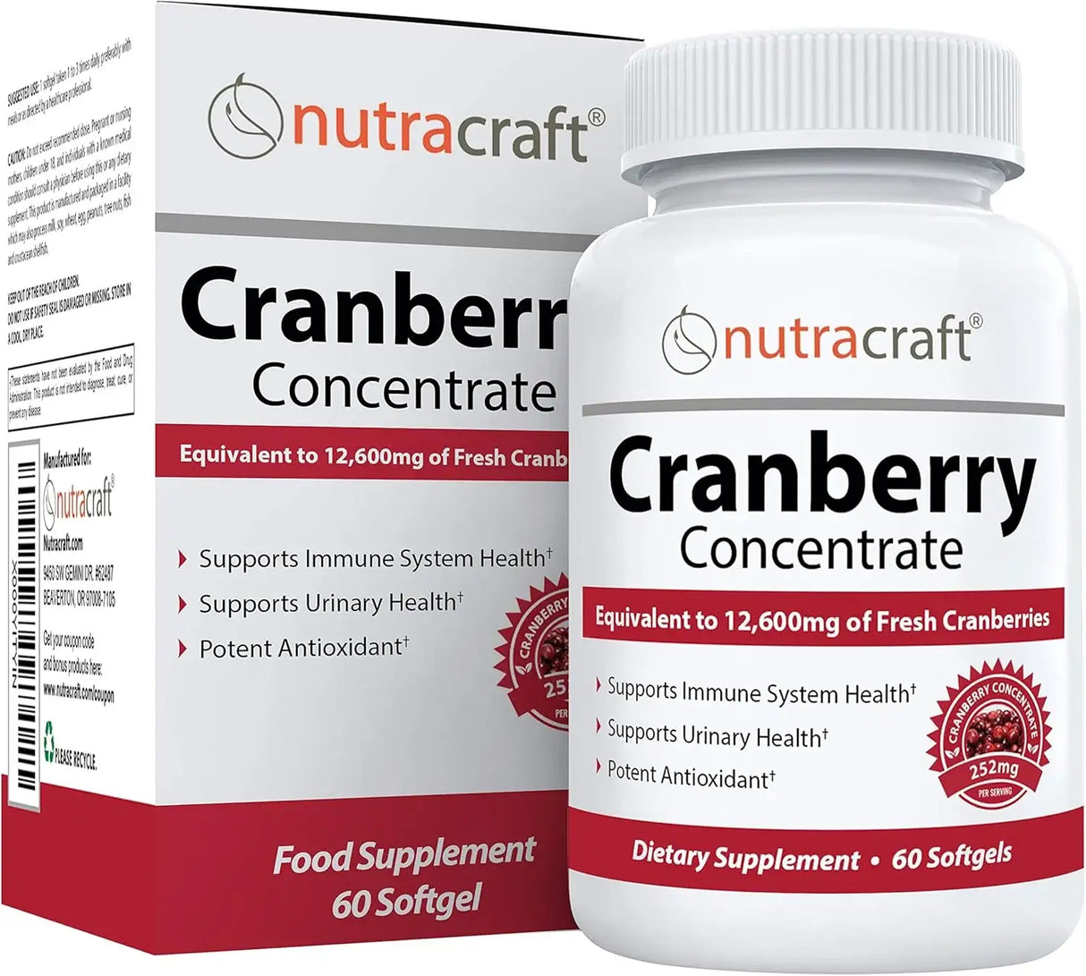 NUTRACRAFT - Nutracraft Cranberry Extract 60 Capsulas Blandas - The Red Vitamin MX - Suplementos Alimenticios - {{ shop.shopifyCountryName }}