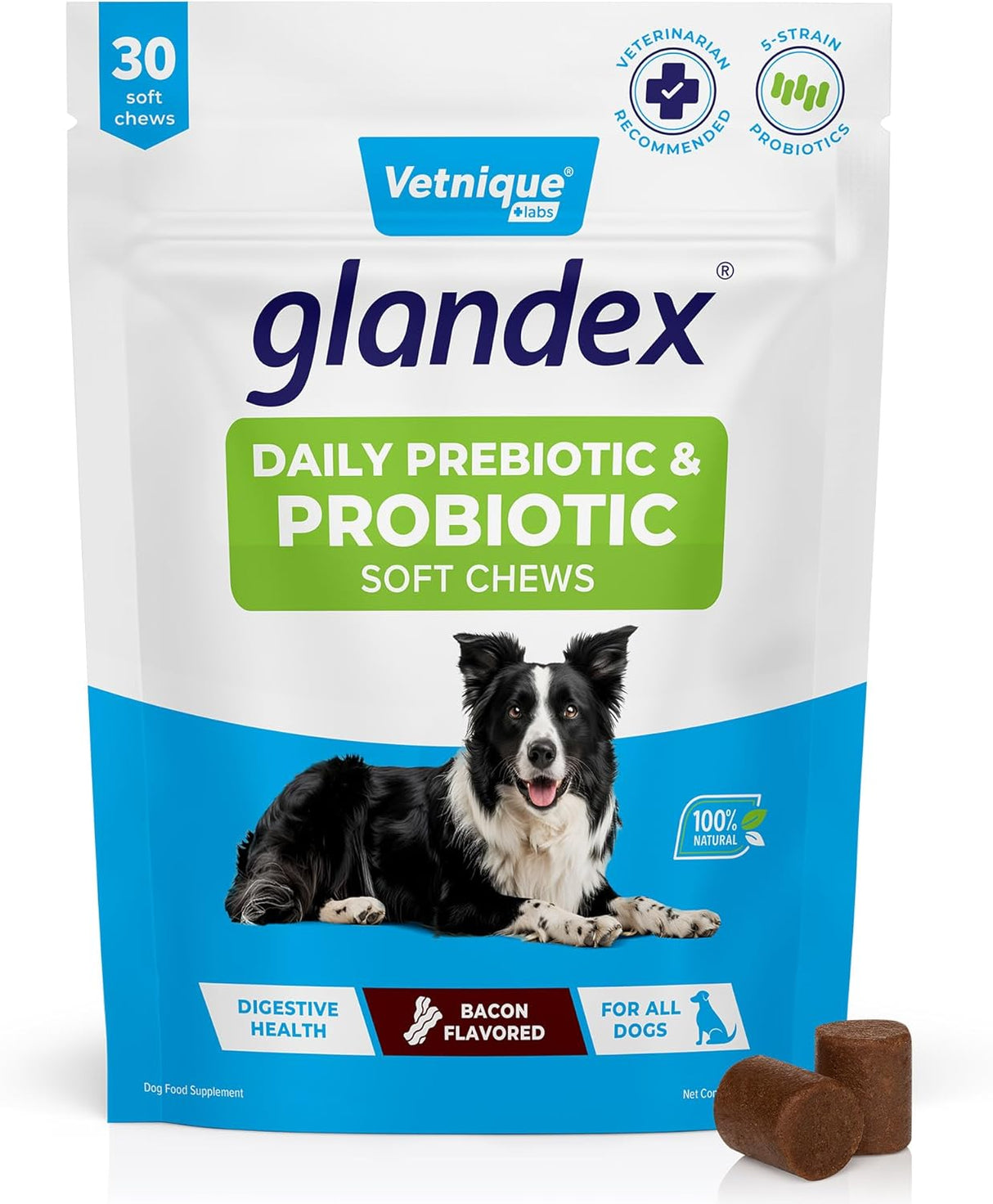 Vetnique Glandex Daily Probiotics for Dogs 30 Masticables