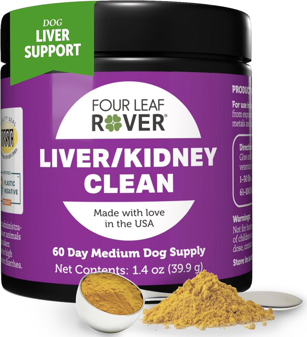 FOUR LEAF ROVER - FOUR LEAF ROVER Dog Liver Support with Organic Milk Thistle & Mushrooms 39Gr. - The Red Vitamin MX - Suplementos Herbales Para Perros - {{ shop.shopifyCountryName }}