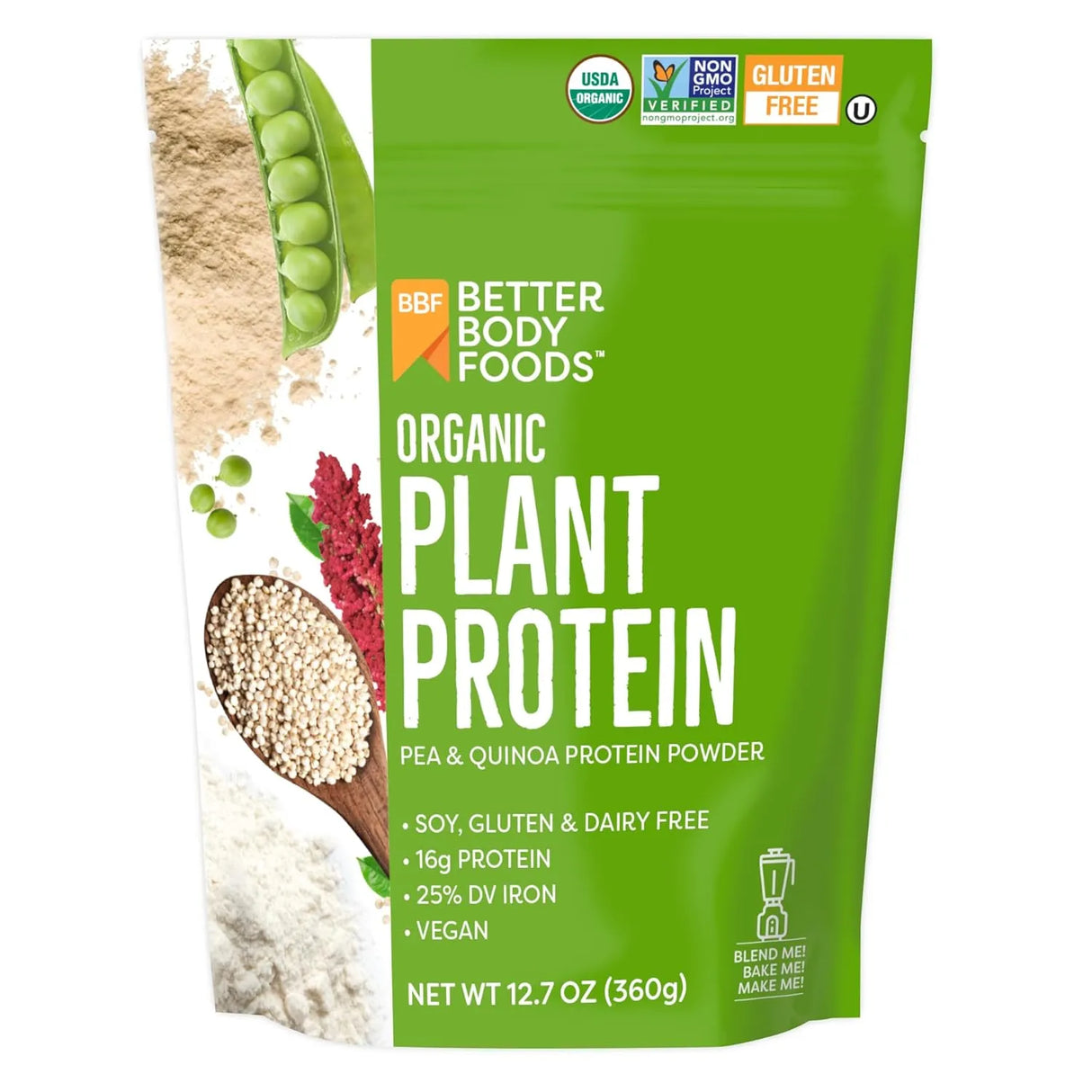 BETTERBODY FOODS - BetterBody Foods Organic Plant Based Protein Powder 360Gr. - The Red Vitamin MX - Suplementos Alimenticios - {{ shop.shopifyCountryName }}
