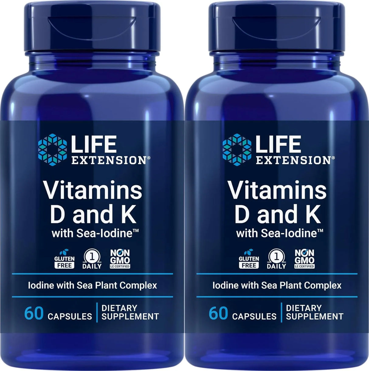 LIFE EXTENSION - Life Extension Vitamins D and K with Sea-Iodine 60 Capsulas 2 Pack - The Red Vitamin MX - Suplementos Alimenticios - {{ shop.shopifyCountryName }}