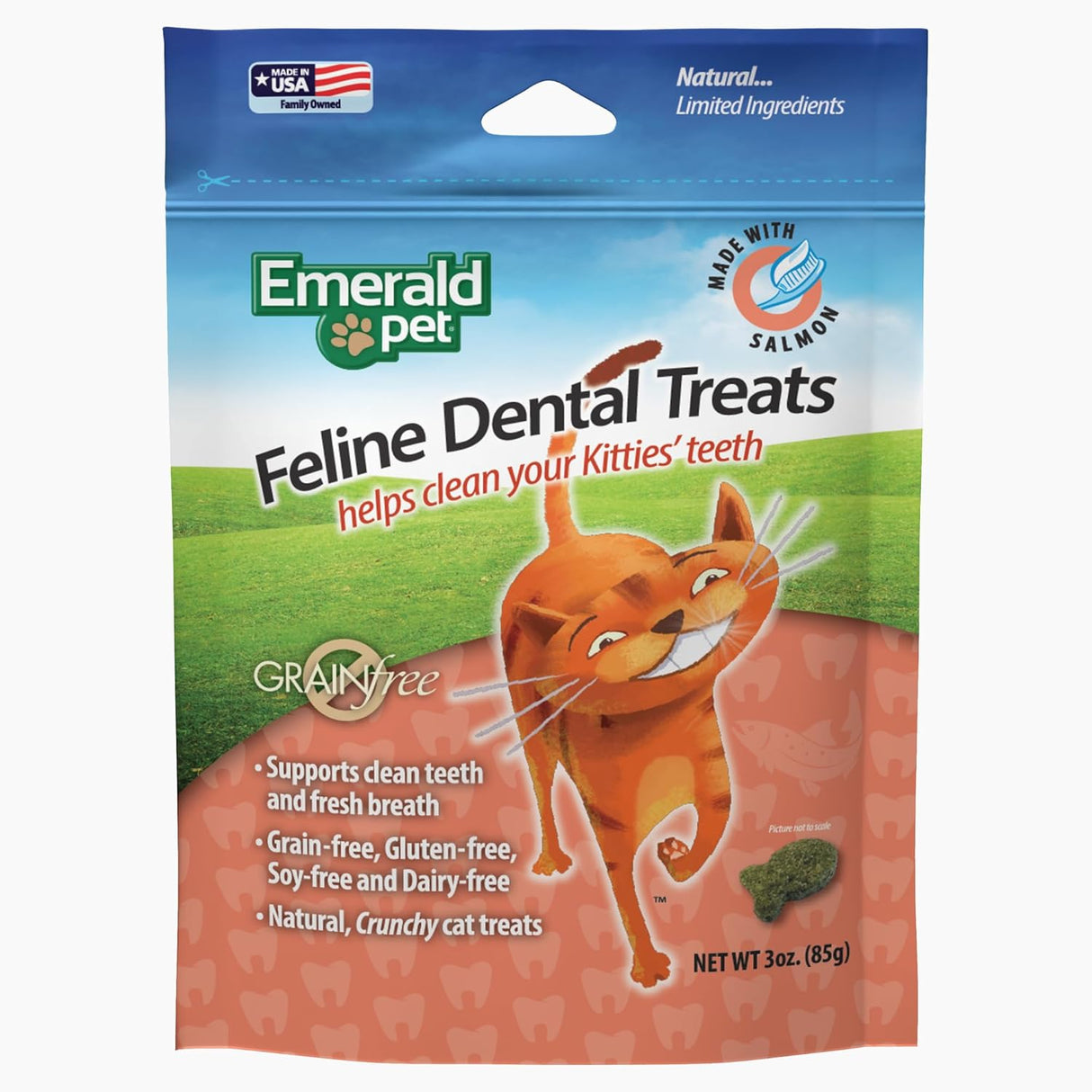 Emerald Pet Feline Dental Treats Salmon 85Gr.