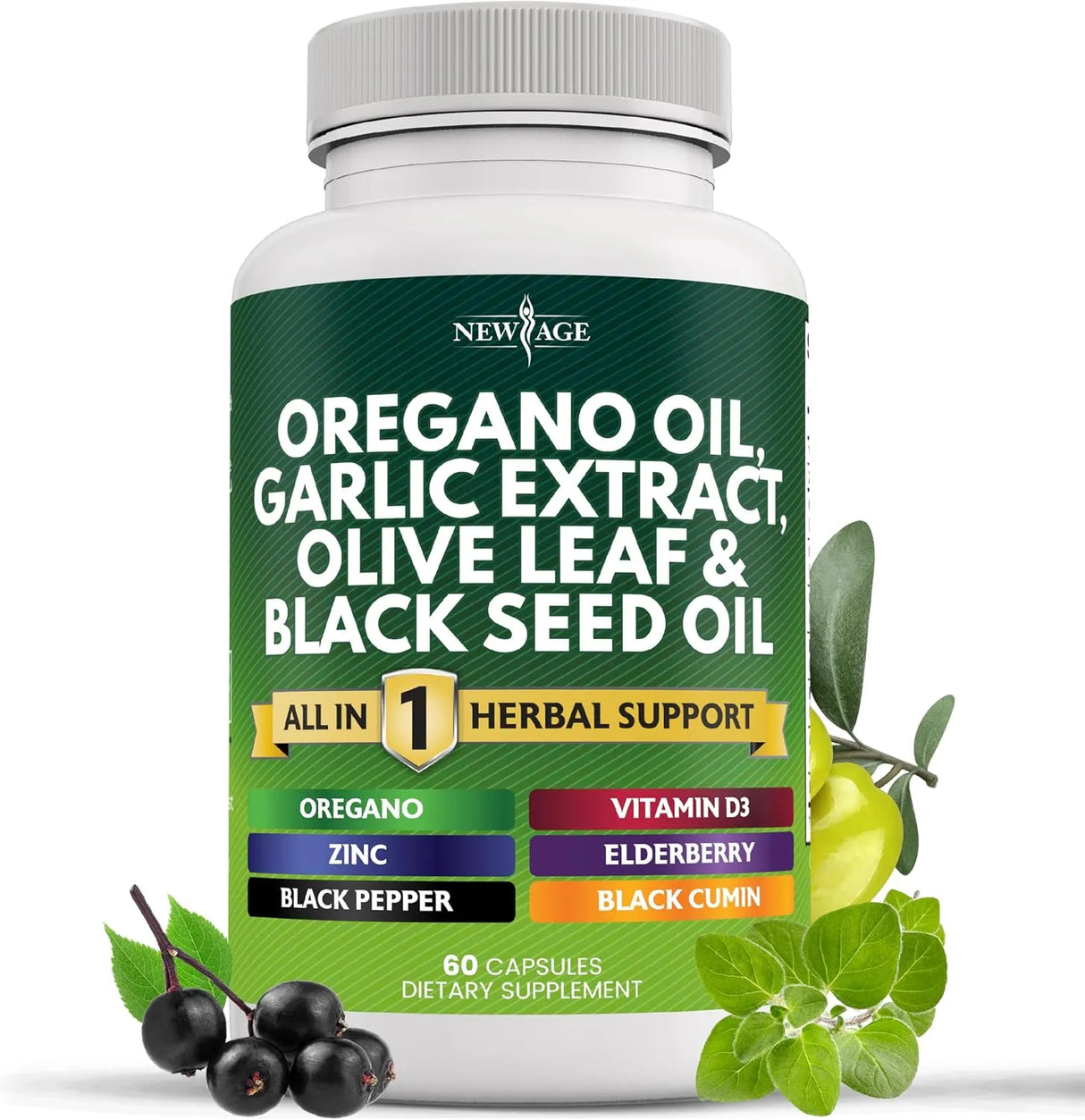 NEW AGE - NEW AGE Oregano Oil Garlic Extract Olive Leaf with Astragalus 60 Capsulas - The Red Vitamin MX - Suplementos Alimenticios - {{ shop.shopifyCountryName }}