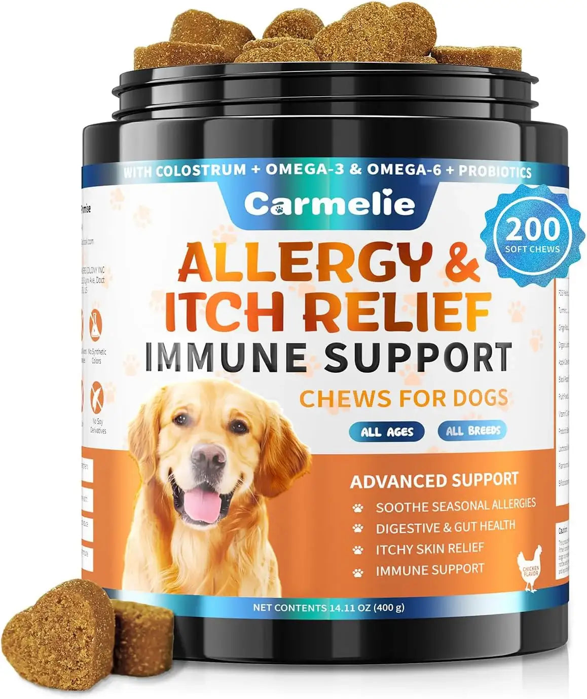 CARMELIE - Carmelie Dog Allergy Chews 200 Masticables - The Red Vitamin MX - Remedios Para La Picazón De Perros - {{ shop.shopifyCountryName }}