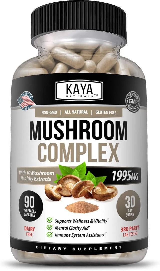 KAYA NATURALS - Kaya Naturals Mushroom Complex 90 Capsulas - The Red Vitamin MX - Suplementos Alimenticios - {{ shop.shopifyCountryName }}