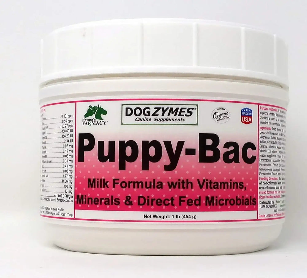 DOGZYMES - Dogzymes Puppy-Bac Milk Replacer with Live Microorganisms and Enzymes 454Gr. - The Red Vitamin MX - Sustitutos De Leche Para Perros - {{ shop.shopifyCountryName }}