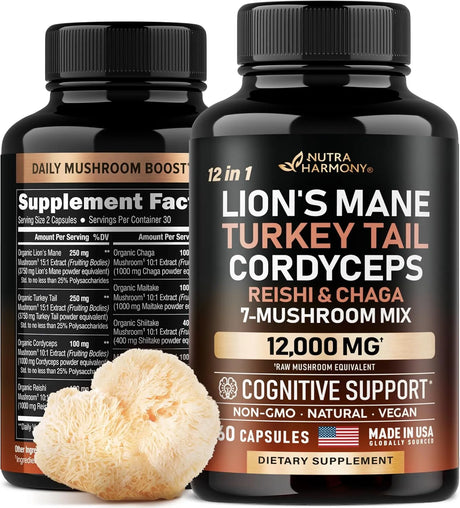 NUTRA HARMONY - Nutra Harmony Mushroom Supplement 60 Capsulas - The Red Vitamin MX - Suplementos Alimenticios - {{ shop.shopifyCountryName }}