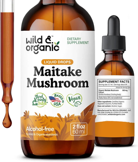 WILD & ORGANIC - Wild & Organic Maitake Mushroom Drops 2 Fl.Oz. - The Red Vitamin MX - Suplementos Alimenticios - {{ shop.shopifyCountryName }}