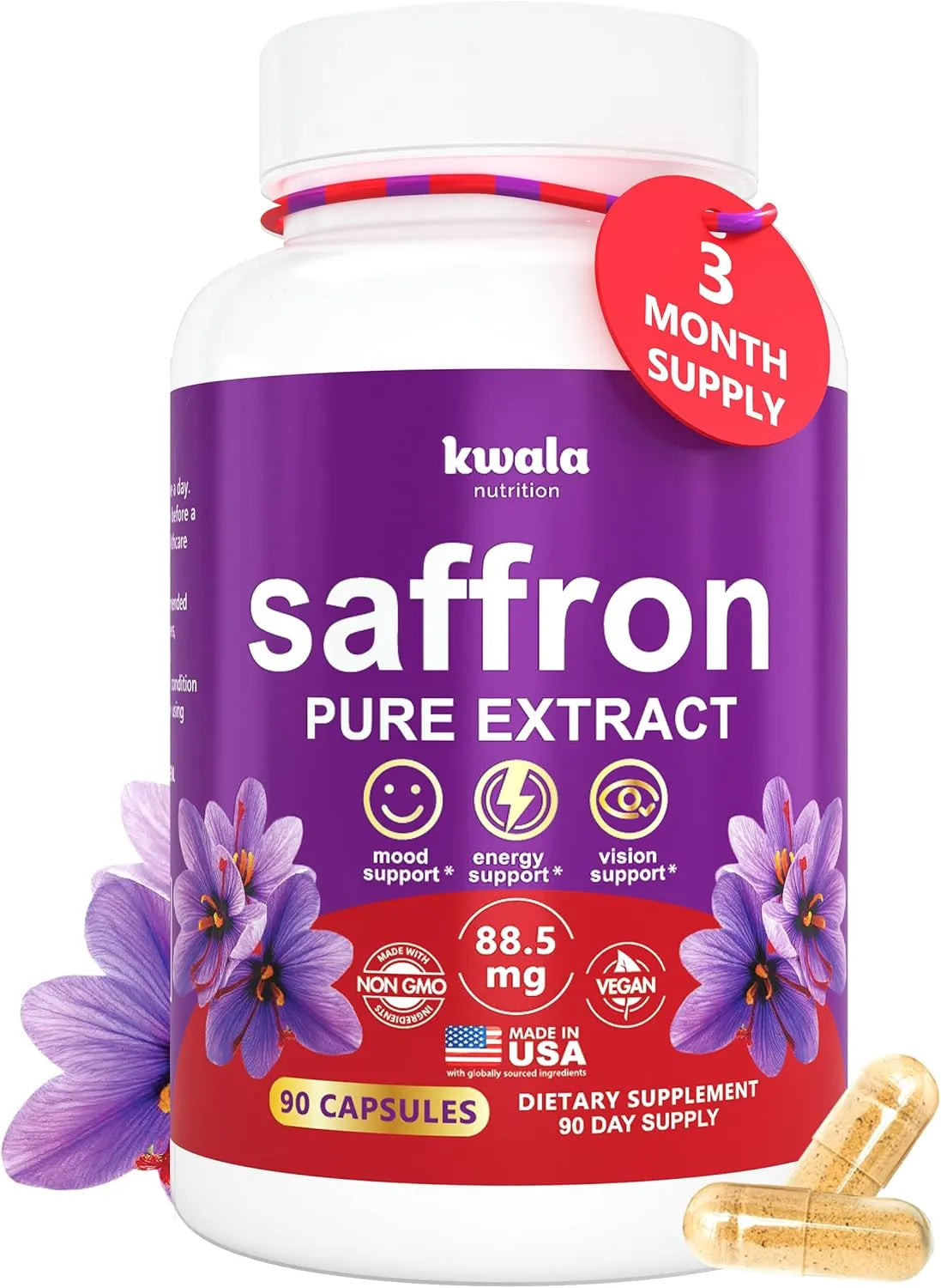 KWALA NUTRITION - Kwala Nutrition Saffron 90 Capsulas - The Red Vitamin MX - Suplementos Alimenticios - {{ shop.shopifyCountryName }}