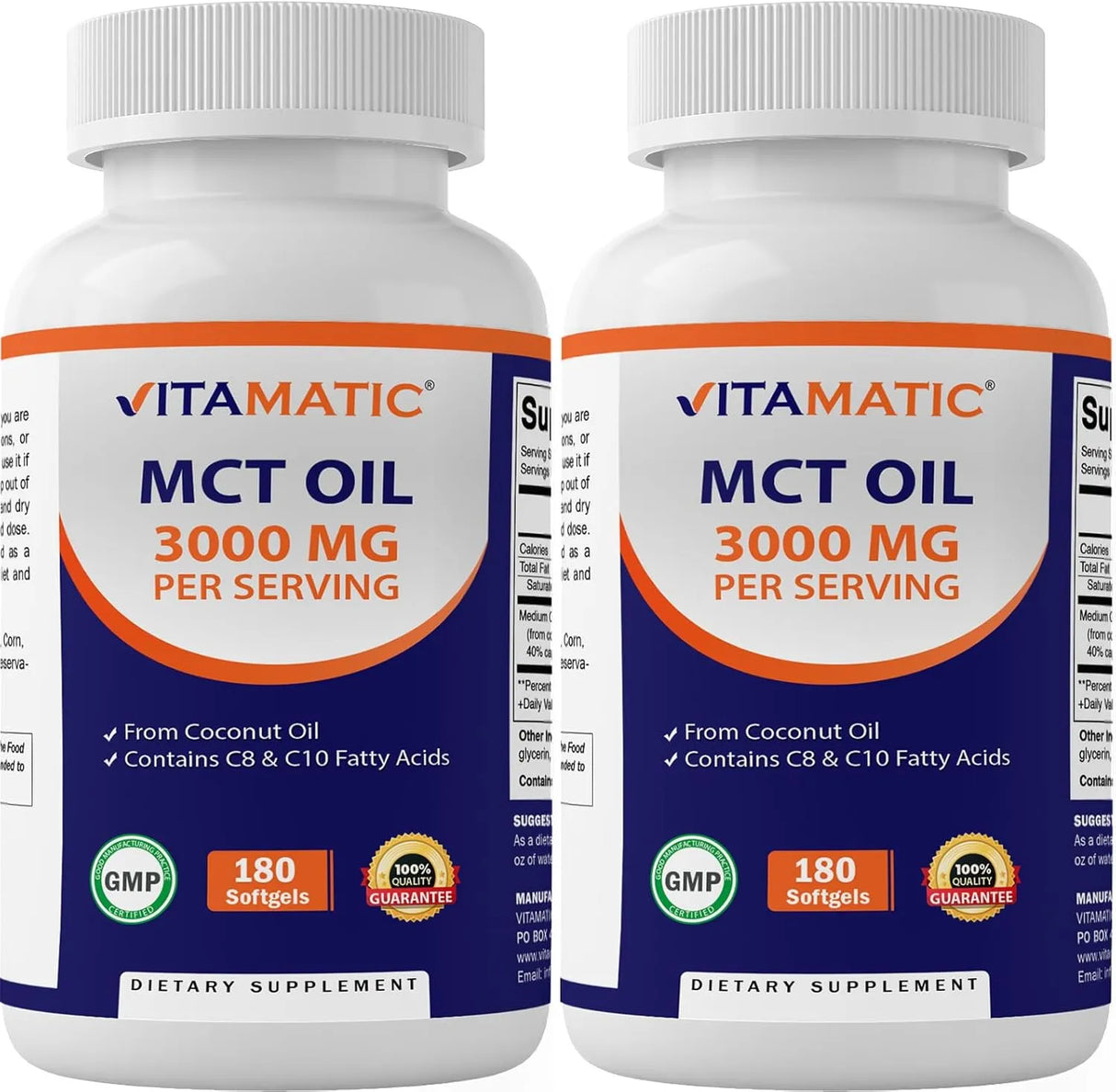 VITAMATIC - Vitamatic MCT Oil 3000Mg. 180 Capsulas Blandas 2 Pack - The Red Vitamin MX - Suplementos Alimenticios - {{ shop.shopifyCountryName }}