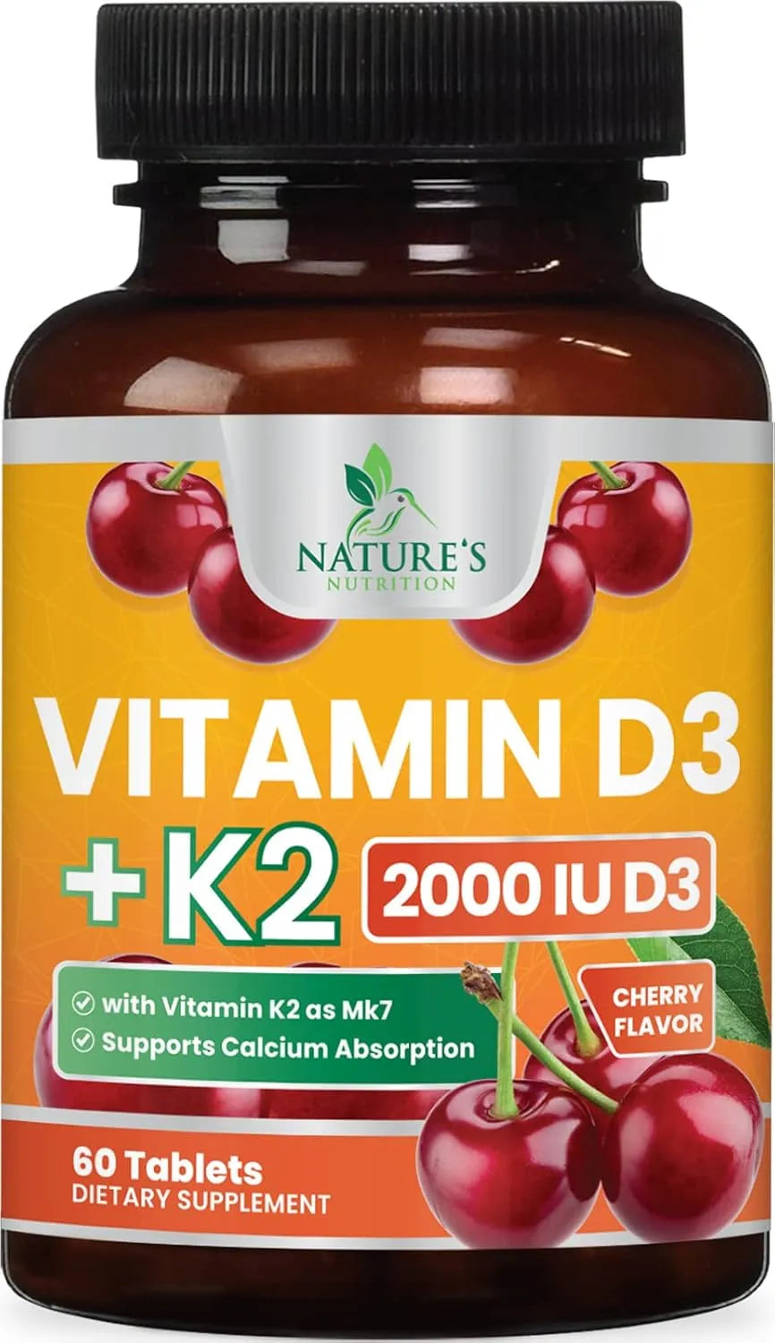 NATURE'S NUTRITION - Nature's Nutrition Vitamin D3 K2 Chewable Cherry 60 Tabletas Masticables - The Red Vitamin MX - Suplementos Alimenticios - {{ shop.shopifyCountryName }}