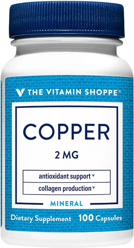 THE VITAMIN SHOPPE - The Vitamin Shoppe Copper 2Mg. 100 Capsulas - The Red Vitamin MX - Suplementos Alimenticios - {{ shop.shopifyCountryName }}