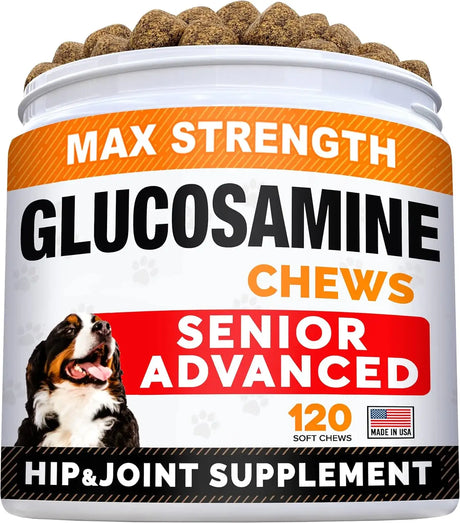 STRELLALAB - STRELLALAB Senior Advanced Glucosamine Chondroitin Joint for Dogs Bacon Flavor 120 Masticables - The Red Vitamin MX - Cuidado De Cadera Y Articulaciones Para Perros - {{ shop.shopifyCountryName }}