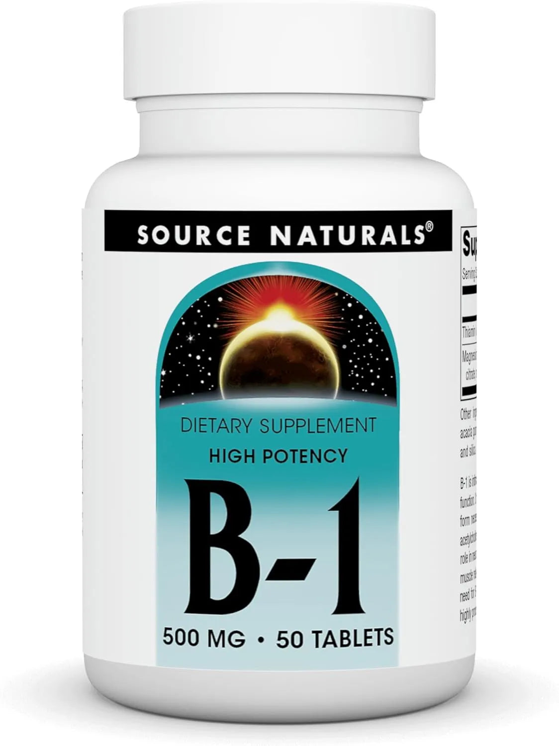 SOURCE NATURALS - Source Naturals Vitamin B-1 Thiamin 500Mg. 50 Tabletas - The Red Vitamin MX - Suplementos Alimenticios - {{ shop.shopifyCountryName }}