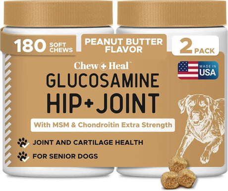 CHEW + HEAL - Chew + Heal Labs Glucosamine Hip and Joint Supplement for Dogs 90 Masticables 2 Pack - The Red Vitamin MX - Cuidado De Cadera Y Articulaciones Para Perros - {{ shop.shopifyCountryName }}