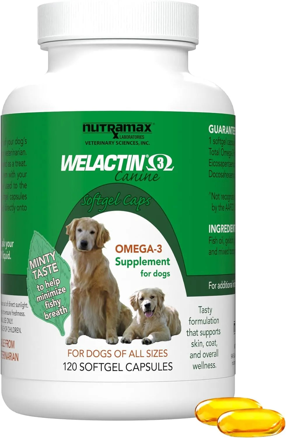 NUTRAMAX - Nutramax Welactin Canine Soft Gel 120 Capsulas Blandas - The Red Vitamin MX - Aceite De Pescado Para Perros - {{ shop.shopifyCountryName }}