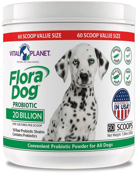 VITAL PLANET - Vital Planet Flora Dog Probiotic Powder 60 Servicios 222Gr. - The Red Vitamin MX - Probióticos Para Perros - {{ shop.shopifyCountryName }}