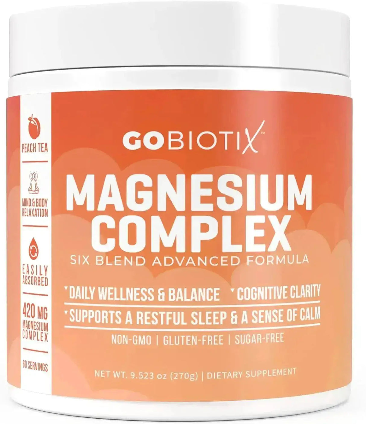 GOBIOTIX - GoBiotix Magnesium Glycinate Powder 60 Servicios Peach Tea 270Gr. - The Red Vitamin MX - Suplementos Alimenticios - {{ shop.shopifyCountryName }}