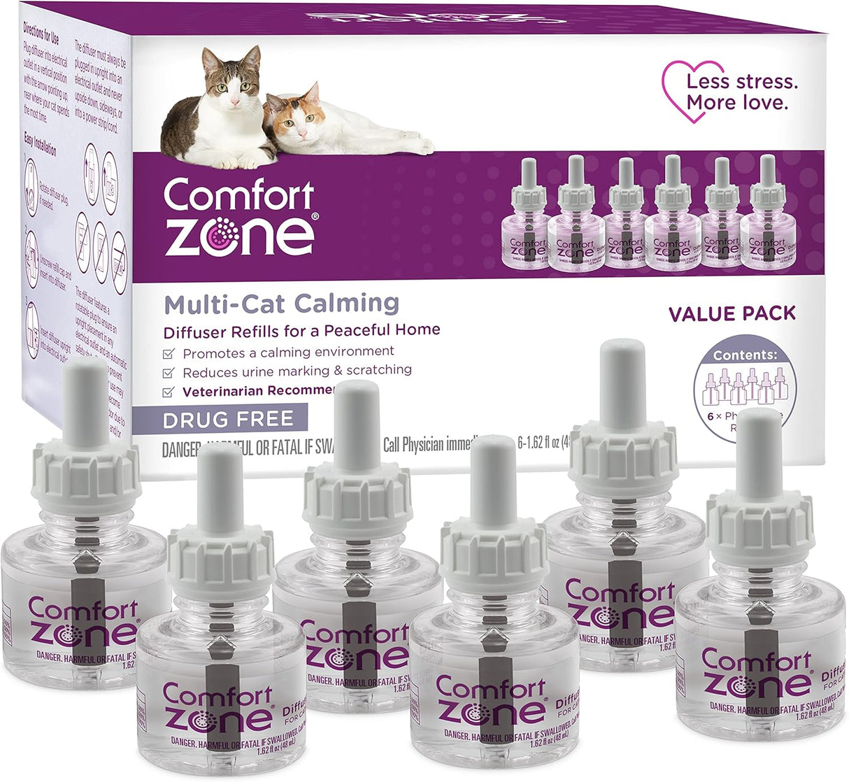 COMFORT ZONE MultiCat Diffuser Refills 6 Pack