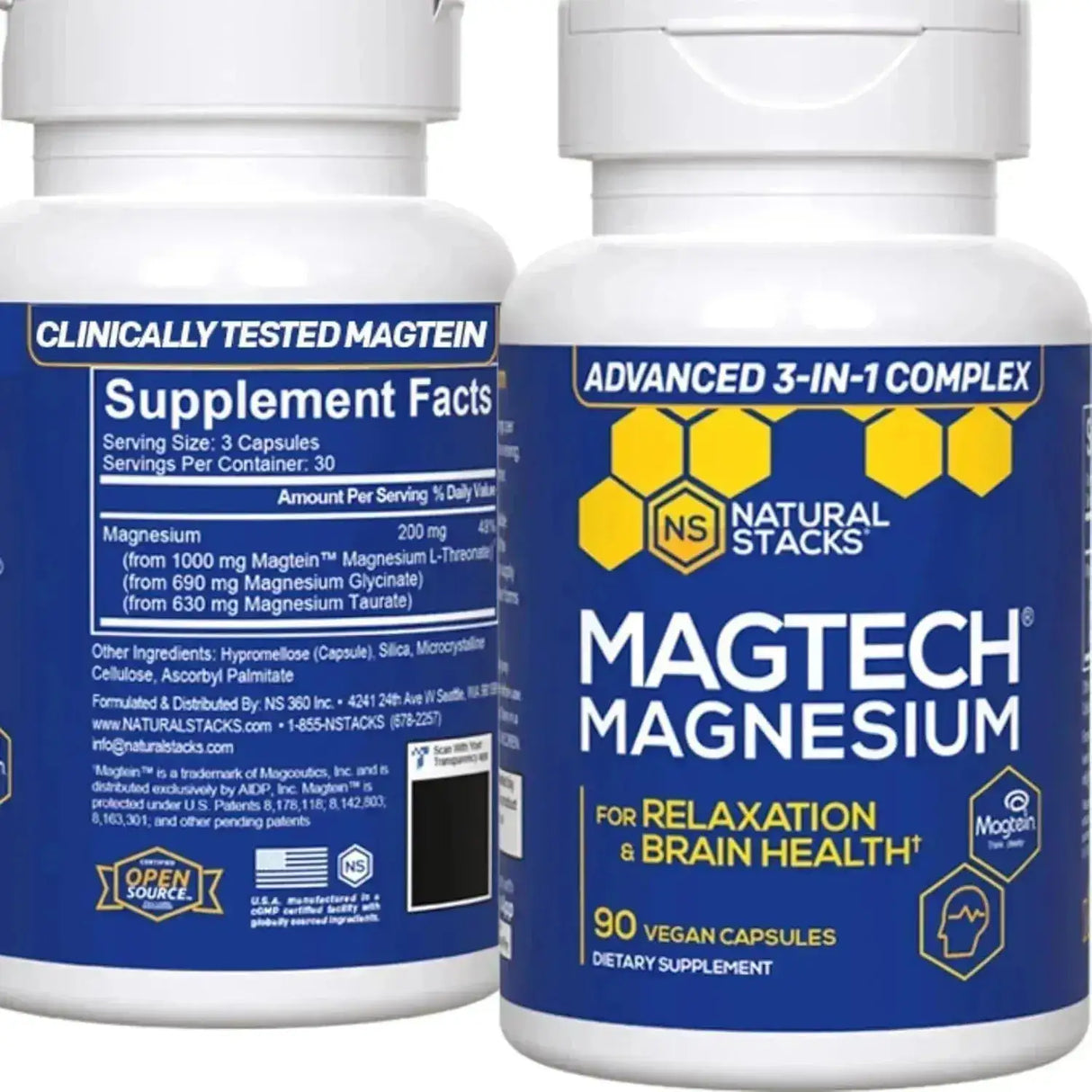 NATURAL STACKS - Natural Stacks MagTech Magnesium 200Mg. 90 Capsulas - The Red Vitamin MX - Suplementos Alimenticios - {{ shop.shopifyCountryName }}