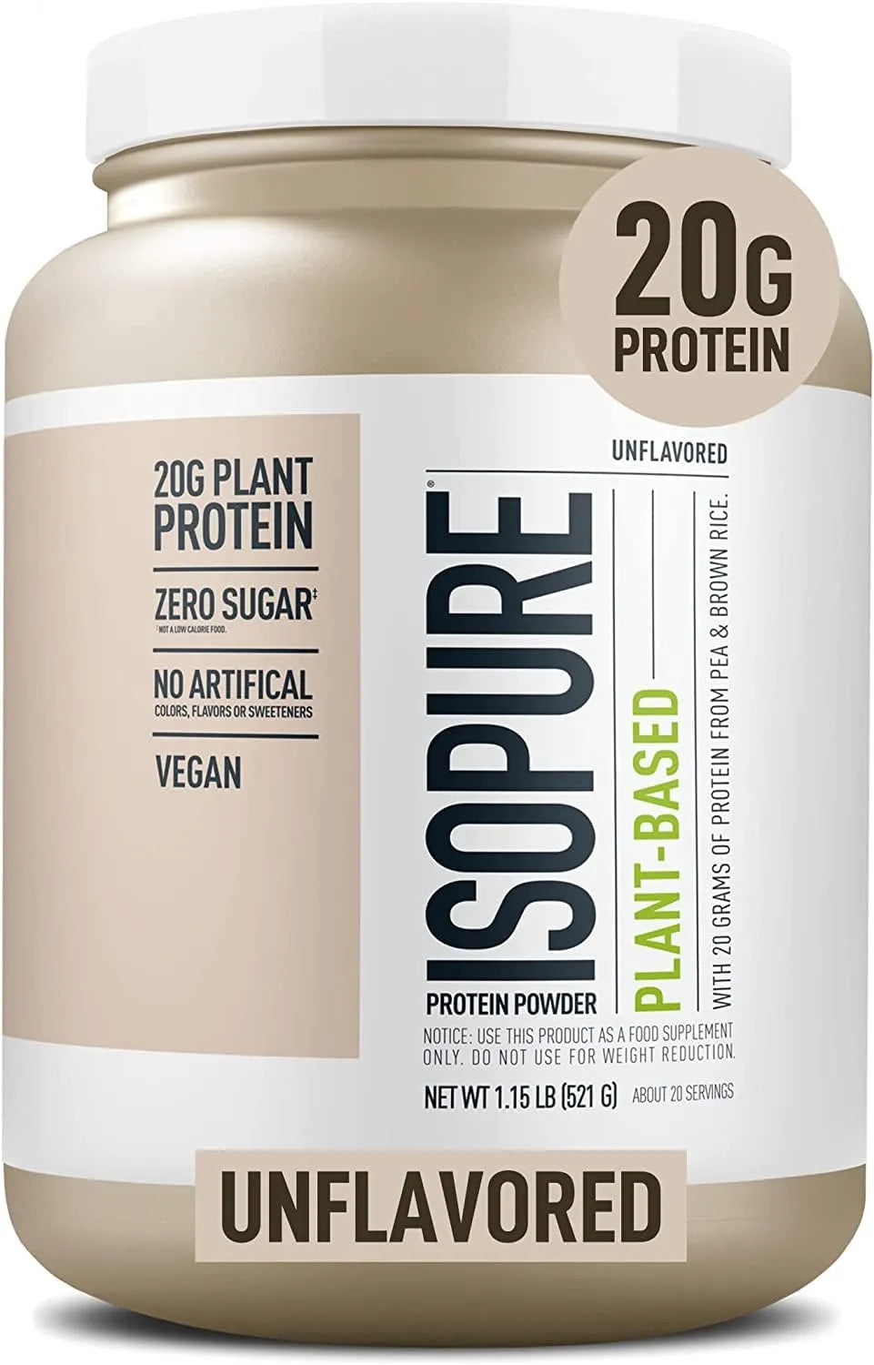 ISOPURE - Isopure Plant-Based Protein Powder 20g 20 Servicios Unflavored 521Gr. - The Red Vitamin MX - Suplementos Alimenticios - {{ shop.shopifyCountryName }}