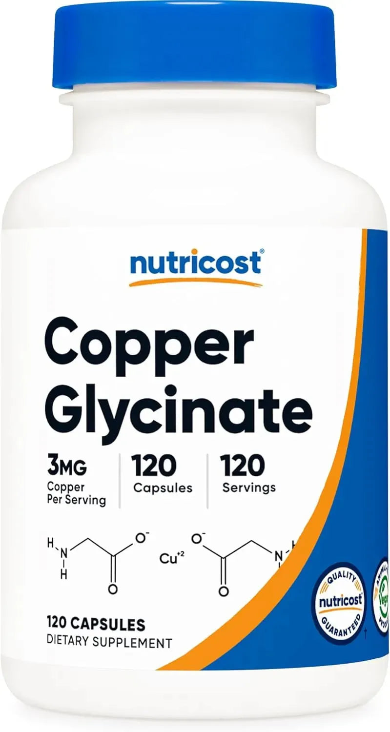 NUTRICOST - Nutricost Copper Glycinate 3Mg. 120 Capsulas - The Red Vitamin MX - Suplementos Alimenticios - {{ shop.shopifyCountryName }}