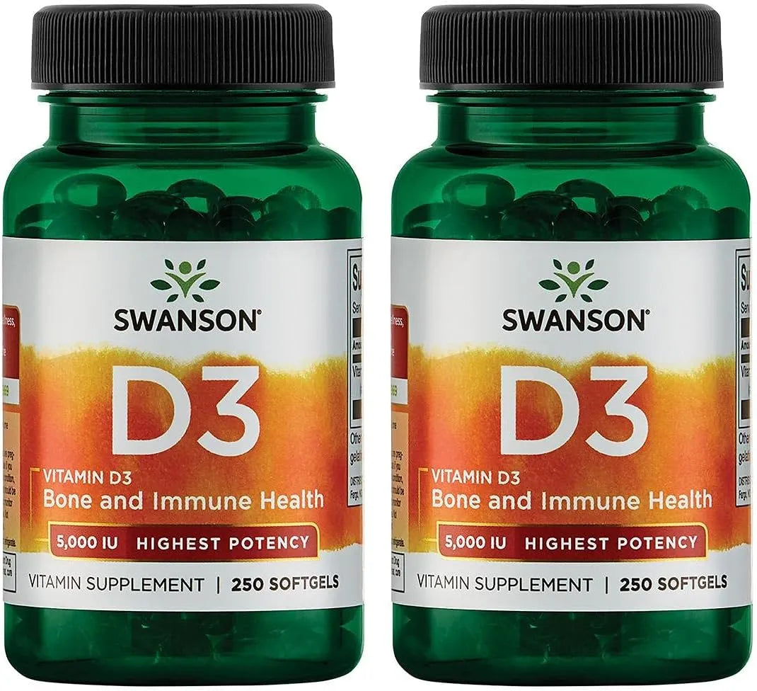 SWANSON - Swanson Vitamin D-3 5000 IU 250 Capsulas Blandas 2 Pack - The Red Vitamin MX - Suplementos Alimenticios - {{ shop.shopifyCountryName }}
