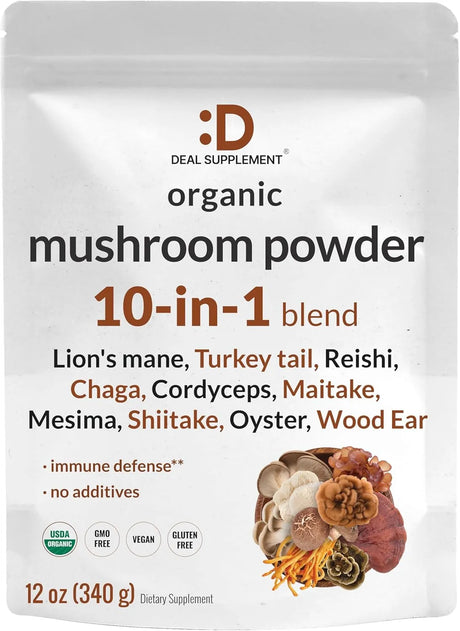 DEAL SUPPLEMENT - DEAL SUPPLEMENT Organic Mushroom Powder 340Gr. - The Red Vitamin MX - Suplementos Alimenticios - {{ shop.shopifyCountryName }}