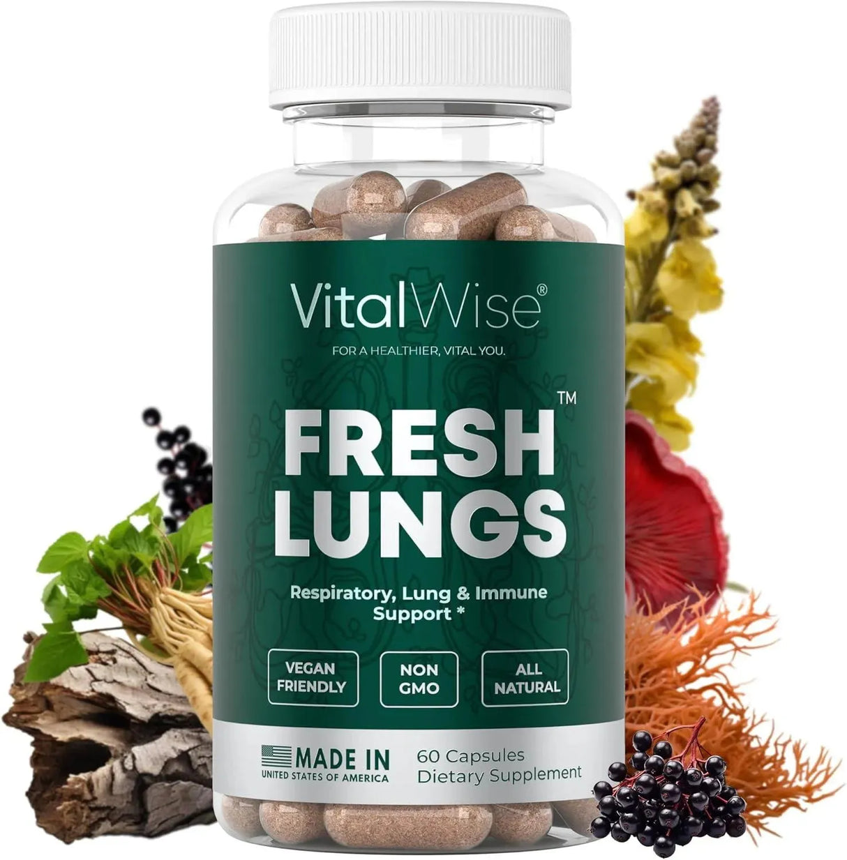 VITALWISE - VitalWise Fresh Lungs Lung Detox and Cleanse 60 Capsulas - The Red Vitamin MX - Suplementos Alimenticios - {{ shop.shopifyCountryName }}
