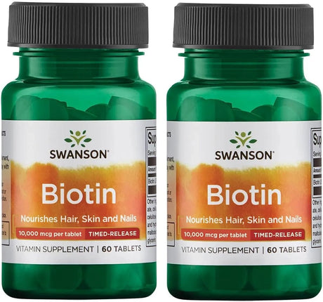 SWANSON - Swanson Biotin 10,000mcg 60 Tabletas 2 Pack - The Red Vitamin MX - Suplementos Alimenticios - {{ shop.shopifyCountryName }}