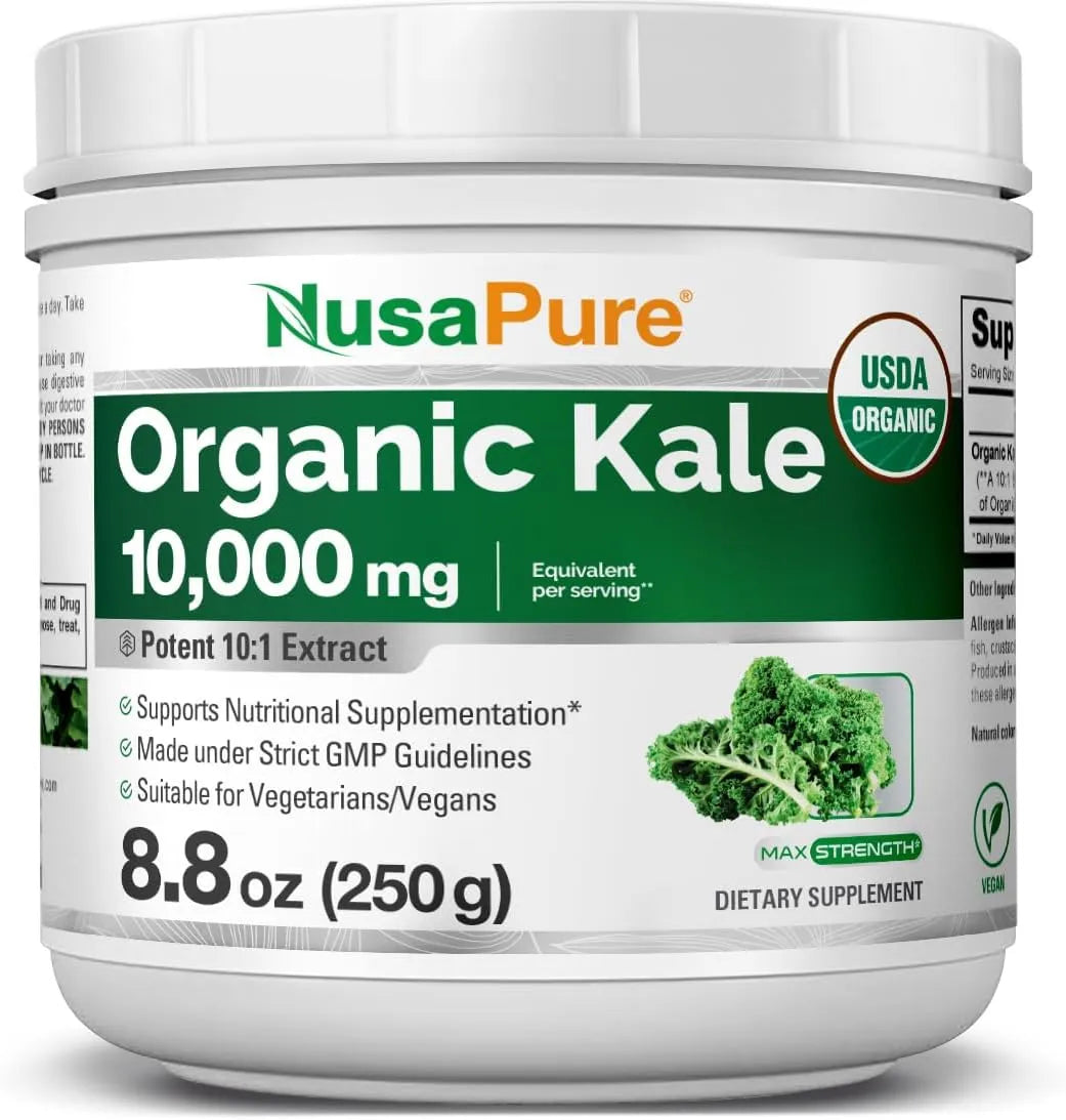 NUSAPURE - NusaPure Organic Kale Powder 10,000Mg. 250Gr. - The Red Vitamin MX - Suplementos Alimenticios - {{ shop.shopifyCountryName }}