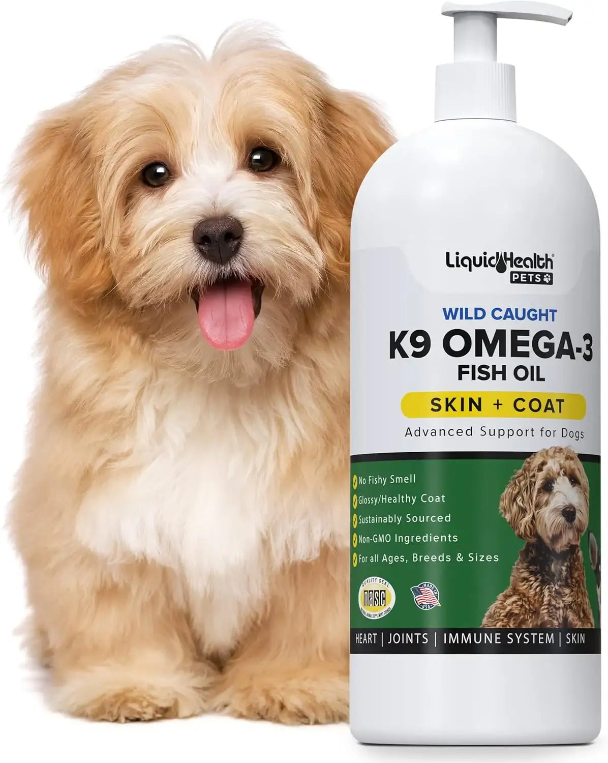 LIQUIDHEALTH - Liquid Health Pets K9 Omega 3 Fish Oil for Dogs 16 Fl.Oz. - The Red Vitamin MX - Aceite De Pescado Para Perros - {{ shop.shopifyCountryName }}