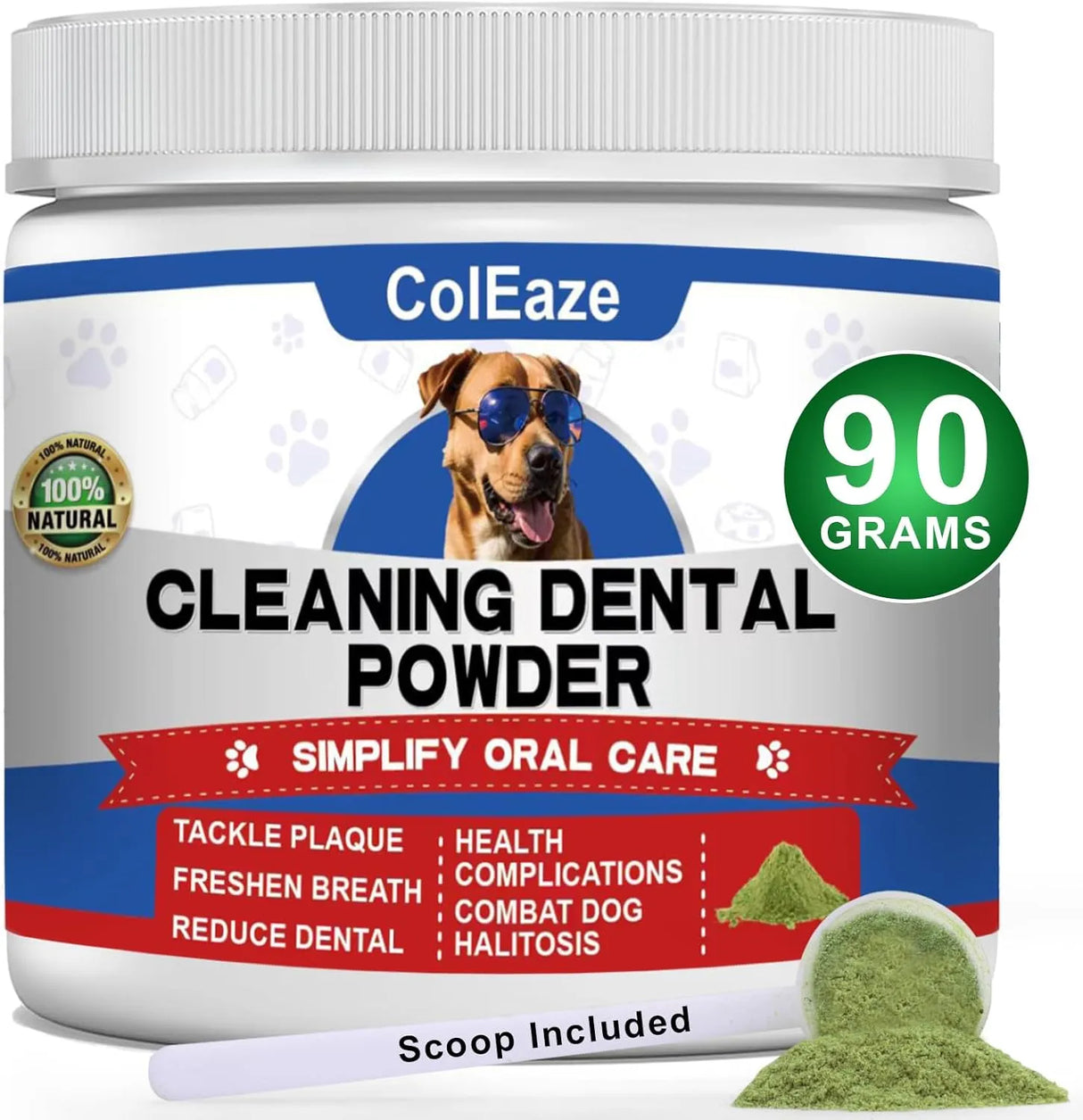 COLEAZE - ColEaze Dog Teeth Cleaning Powder 90Gr. - The Red Vitamin MX - Cuidado Dental Para Perros - {{ shop.shopifyCountryName }}
