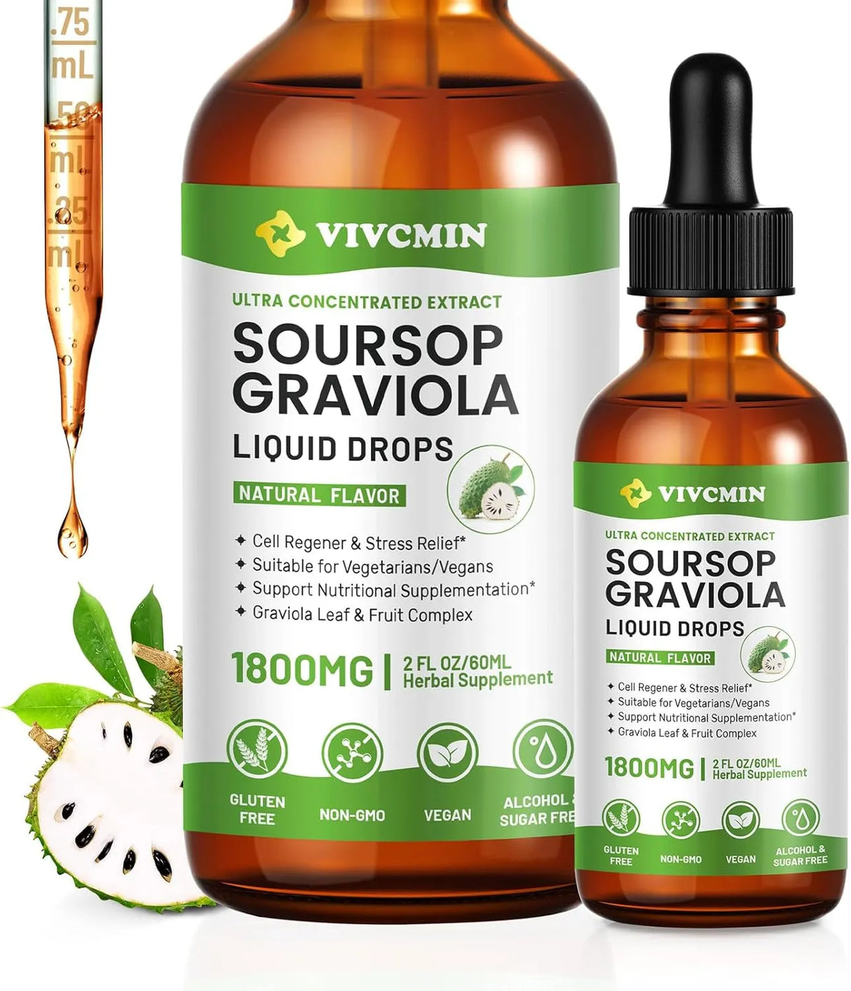 VIVCMIN - Vivcmin Organic Graviola Soursop Leaf Extract Liquid 2 Fl.Oz. - The Red Vitamin MX - Suplementos Alimenticios - {{ shop.shopifyCountryName }}