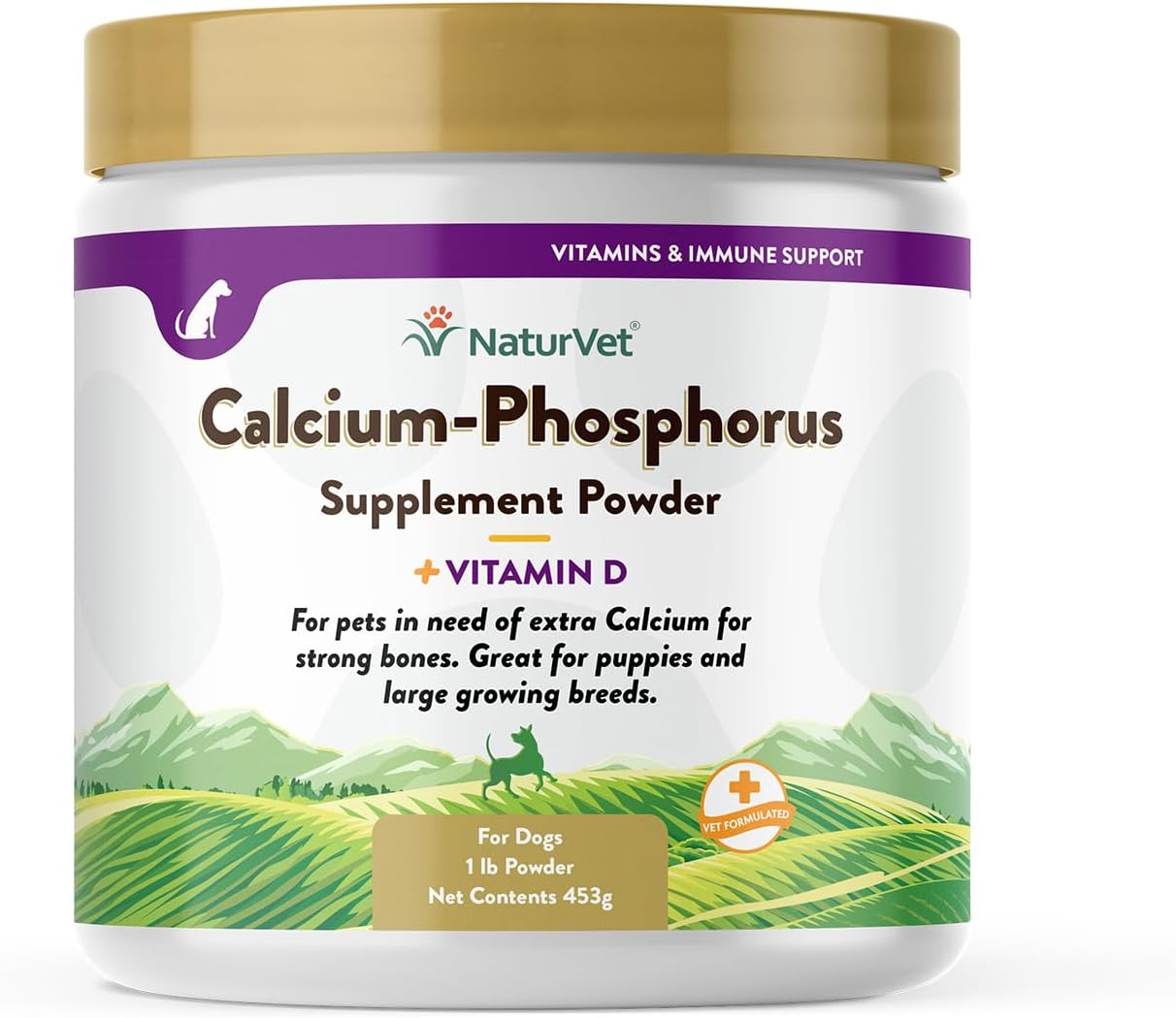 NaturVet Calcium-Phosphorus For Dogs 453Gr.