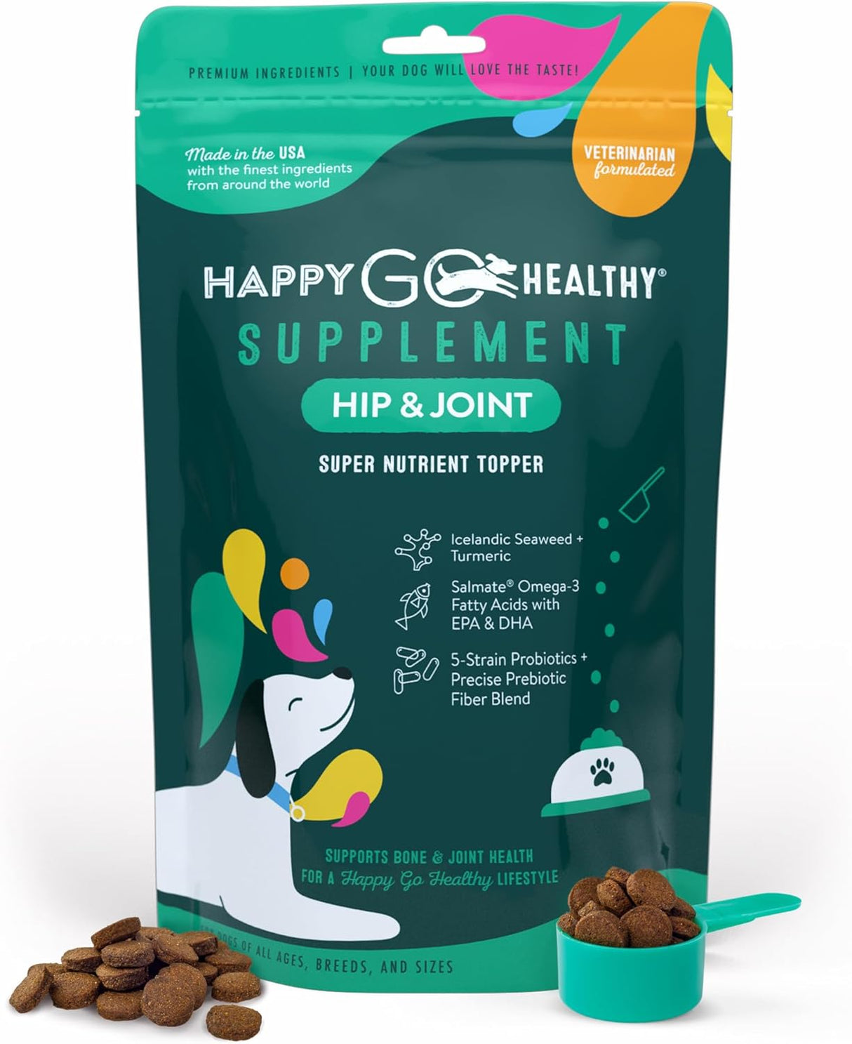 HAPPY GO HEALTHY Hip & Joint Supplements for Dogs 60 Servicios