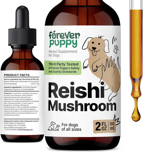 FOREVER PUPPY - Forever Puppy Red Reishi Mushroom Tincture for Dogs 2 Fl.Oz. - The Red Vitamin MX - Suplementos Herbales Para Perros - {{ shop.shopifyCountryName }}