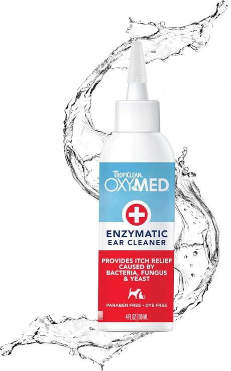 TROPICLEAN - TropiClean OxyMed Enzymatic Dog Ear Cleaner 4 Fl.Oz. - The Red Vitamin MX - Cuidado Del Oído De Perros - {{ shop.shopifyCountryName }}