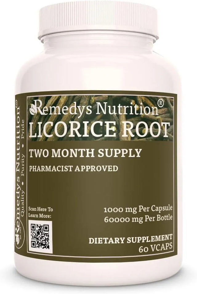 REMEDY'S NUTRITION - Remedy's Nutrition Licorice Root 1000Mg. 60 Capsulas - The Red Vitamin MX - Suplementos Alimenticios - {{ shop.shopifyCountryName }}