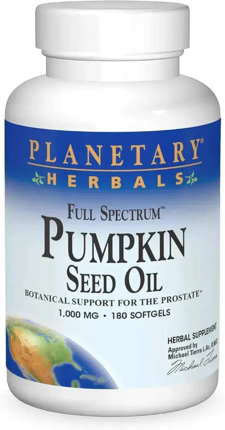 PLANETARY HERBALS - Planetary Herbals Full Spectrum Pumpkin Seed Oil 1000Mg. 180 Capsulas Blandas - The Red Vitamin MX - Suplementos Alimenticios - {{ shop.shopifyCountryName }}