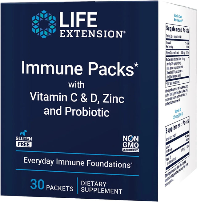 LIFE EXTENSION - Life Extension Immune Packs with Vitamin C & D Zinc and Probiotic 30 Paquetes - The Red Vitamin MX - Suplementos Alimenticios - {{ shop.shopifyCountryName }}