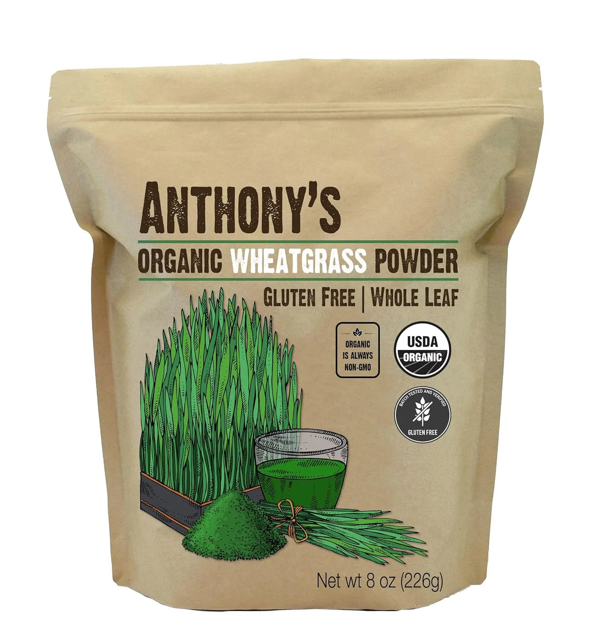 ANTHONY´S - Anthony's Organic Wheatgrass Powder 226Gr. - The Red Vitamin MX - Suplementos Alimenticios - {{ shop.shopifyCountryName }}