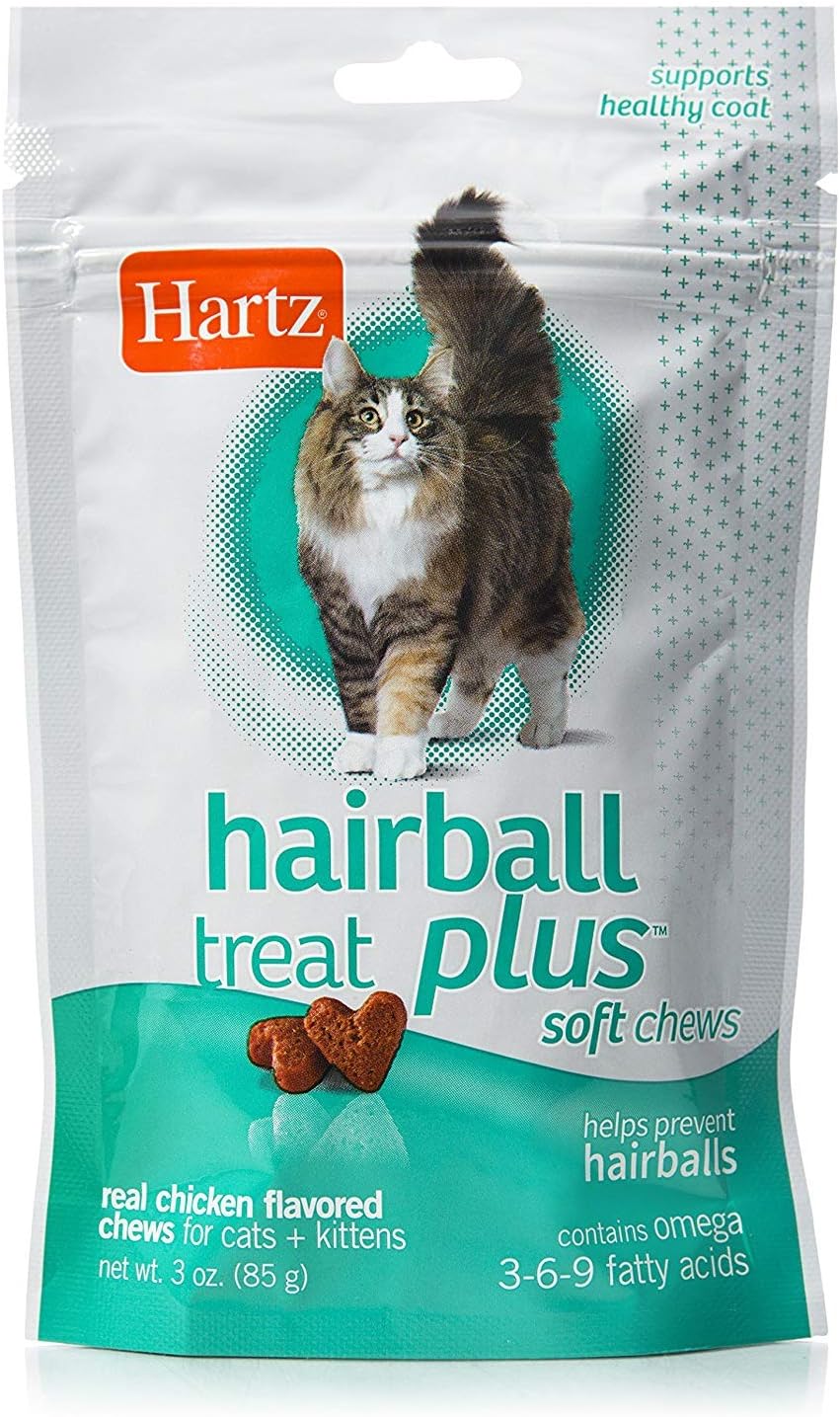 Hartz Hairball Remedy Plus Chicken Flavored Soft Chews for Cats and Kittens 85Gr.