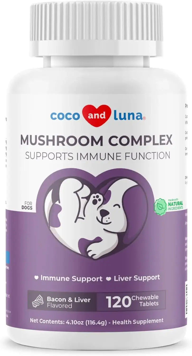 COCO AND LUNA - Coco and Luna Mushroom Complex for Dogs 120 Tabletas - The Red Vitamin MX - Suplementos Herbales Para Perros - {{ shop.shopifyCountryName }}