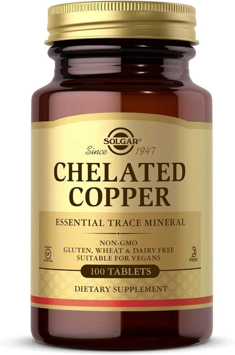 SOLGAR - Solgar Chelated Copper 100 Tabletas - The Red Vitamin MX - Suplementos Alimenticios - {{ shop.shopifyCountryName }}