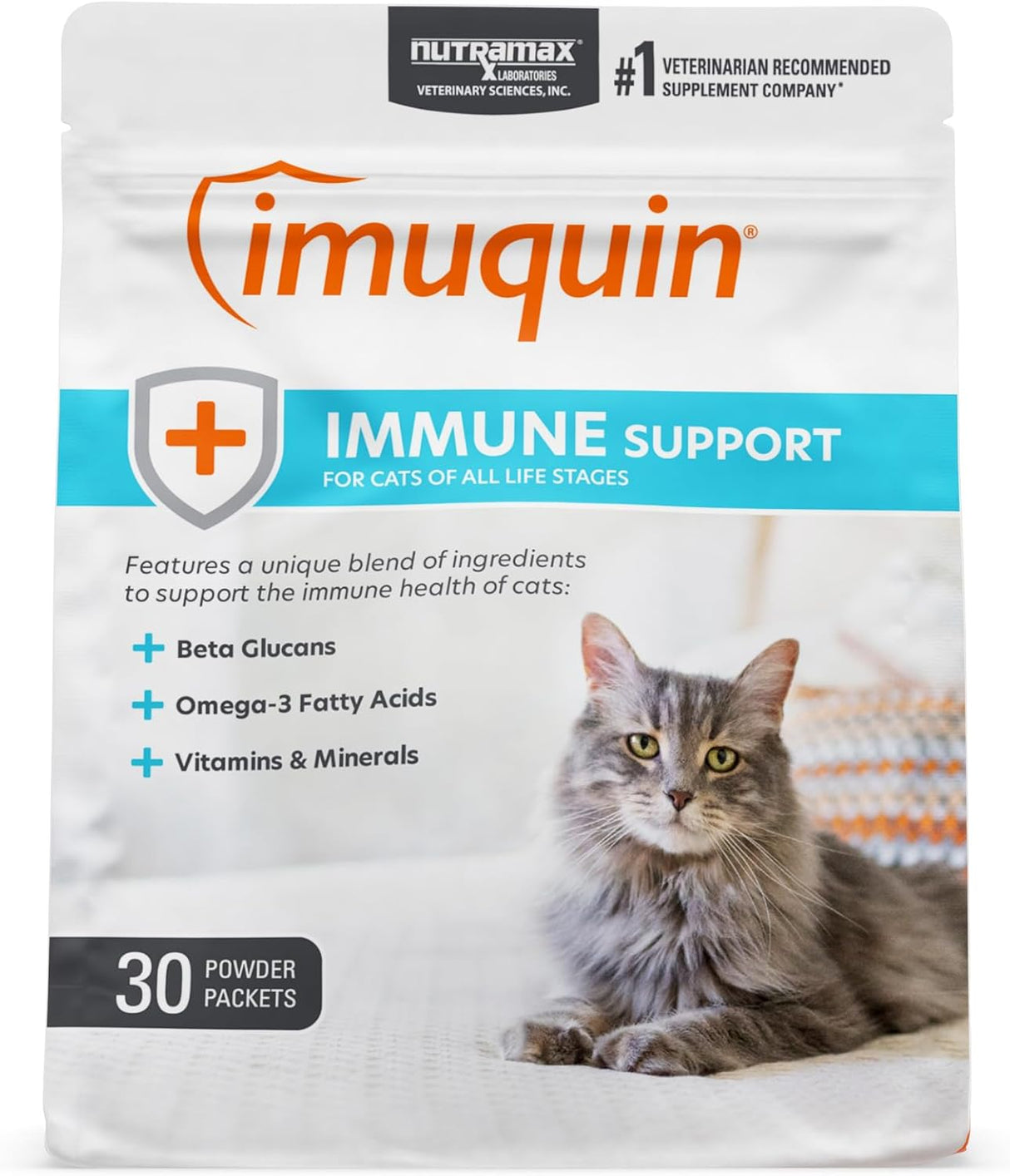 Nutramax Imuquin Immune Health Supplement Powder for Cats 30 Paquetes